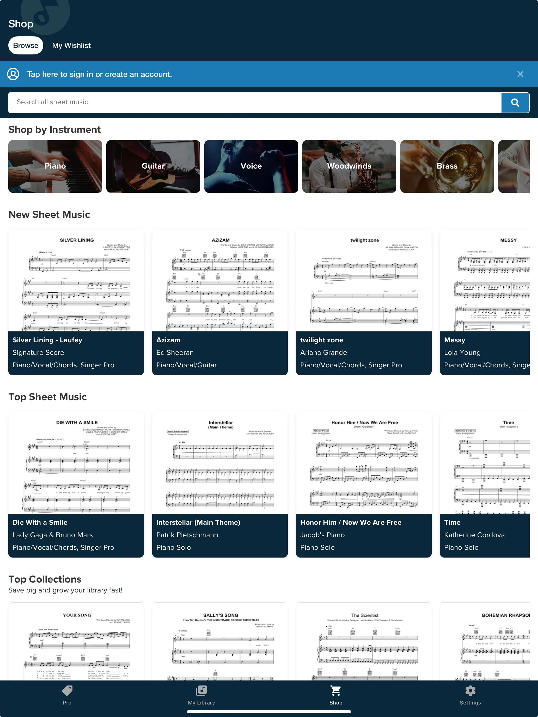 Musicnotes sheet music store – iPad App